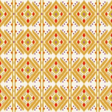 Colorful geometric tile pattern with gold, red, and green Illustrazione stock