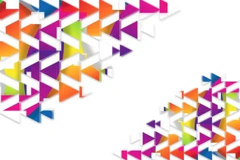 Colorful Geometric Triangle Corner Frame Background with White Copy Space Illustrazione stock