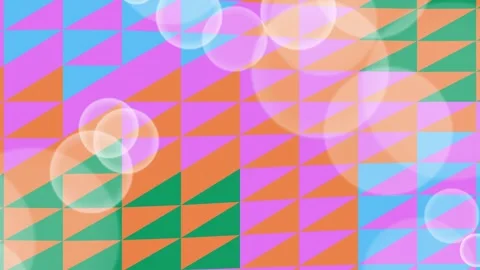 Colorful Geometric Triangle Pattern with Bokeh Overlay Video stock 332197228
