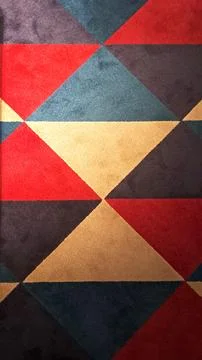 Colorful Geometric Triangle Pattern Carpet for Modern Interior Concept. Stock Photos