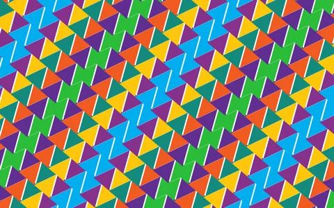 Colorful Geometric Triangle Pattern Mosaic With Repeating Vibrant Hexagon T.. Illustrazione stock