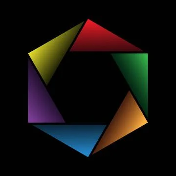 Colorful Geometric Triangle Ring Stock Illustration