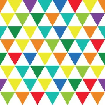 Colorful geometric triangle seamless pattern vector. Bright children backgr.. 스톡 일러스트