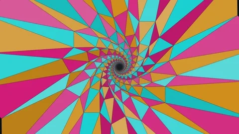 Colorful geometric triangle spiral vortex background Stock Footage 337453467