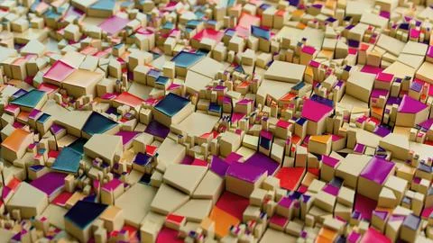 Colorful Geometric Triangles on Beige Background Stockillustratie