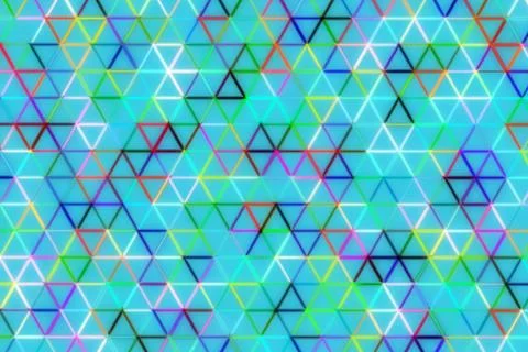 Colorful geometric triangles pattern on bright blue background Stock-Illustration