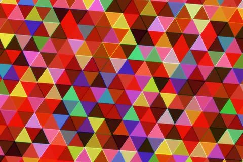 Colorful geometric triangles pattern with bright shades Stock Illustration