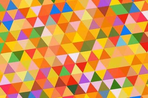 Colorful geometric triangles pattern with bright shades Stock Photos