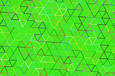 Colorful geometric triangles pattern with green background 库存插图