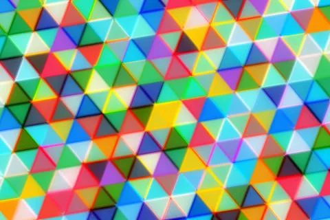 Colorful geometric triangles pattern on surface background Stock Photos