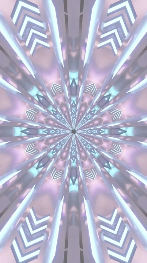 Colorful geometric tunnel video loop creates a soothing ambiance for screen.. Stock Footage 320353585