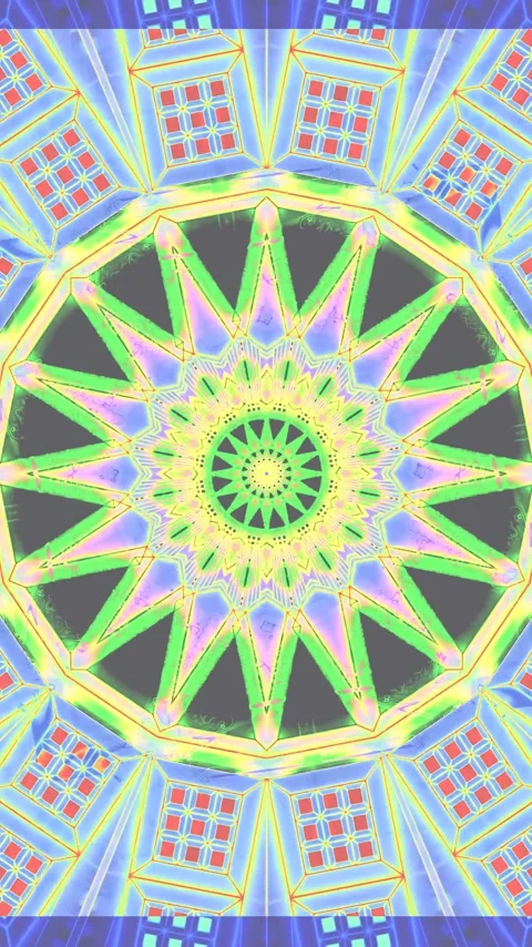 Colorful geometric tunnel video loop creates a mesmerizing visual experienc.. Stock Footage 321572203