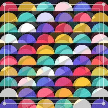 Colorful geometric umbrellas pattern design arrangement Stock Illustration