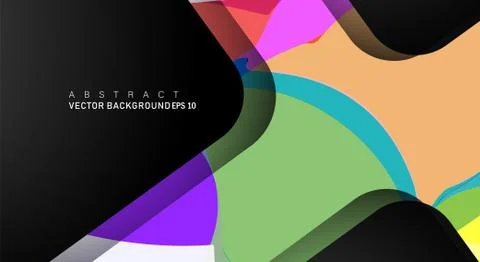 Colorful geometric vector backgrounds that overlap layers on black space for  Stock Illustration