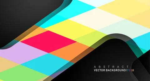 Colorful geometric vector backgrounds that overlap layers on black space for  Illustrazione stock