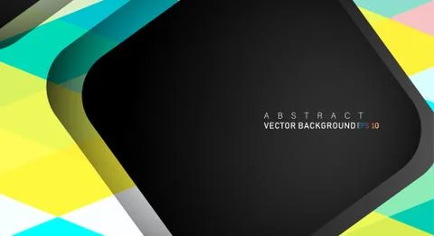 Colorful geometric vector backgrounds that overlap layers on black space for  Stock Illustration
