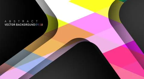 Colorful geometric vector backgrounds that overlap layers on black space for  Illustrazione stock