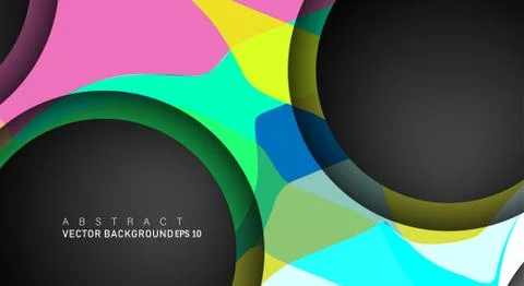 Colorful geometric vector backgrounds that overlap layers on black space circ Illustrazione stock