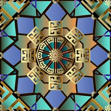 Colorful geometric vector seamless pattern. Geometry abstract background wall Illustrazione stock