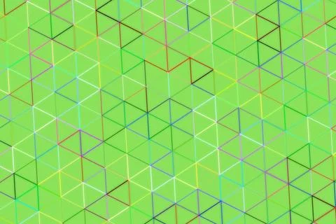 Colorful geometric wireframe structures on green background イラスト素材