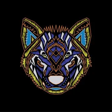Colorful geometric wolf Illustrazione stock