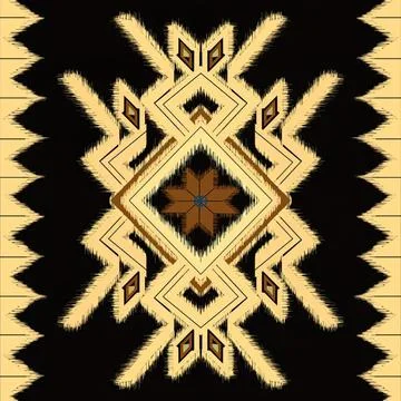 Colorful geometric woven pattern with diamond shapes and lines Stock Illustration