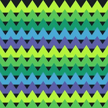 Colorful geometric zigzag pattern design with gradient triangles Stock Illustration