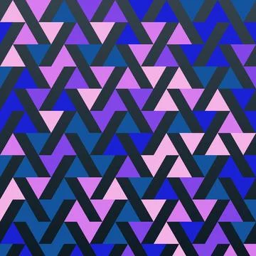 Colorful geometric zigzag pattern with purple pink and blue tones Stock Illustration