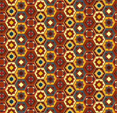 Colorful geometrical pattern with hexagons Stock Illustration