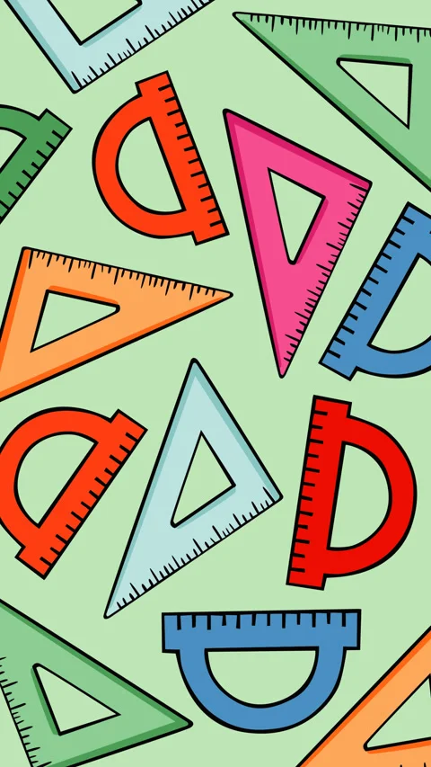 Colorful Geometry Ruler and Protractor Seamless Pattern Background Animation Stock Footage 337690862
