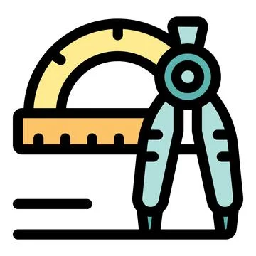 Colorful geometry tools for precision drawing Stock Illustration