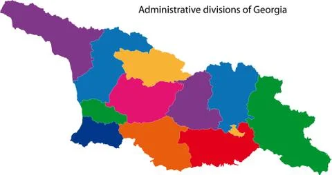 Colorful Georgia map Stock Illustration