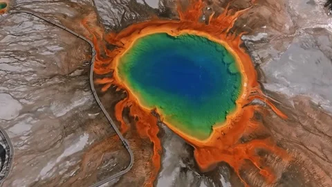 Colorful Geothermal Pool Stock Footage 322823849