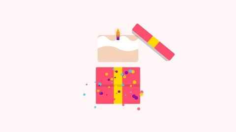 Colorful Gift Box Animation on Minimal Background Seamless Loop 4K Video stock 341584864