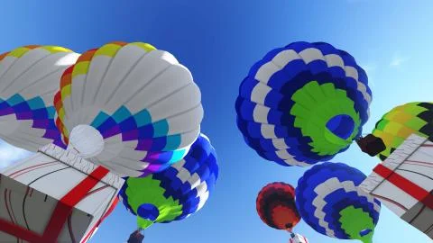 Colorful gift box in the sky Stock Illustration