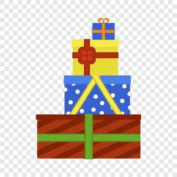 Colorful gift box stack icon, flat style 스톡 일러스트