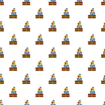 Colorful gift box stack pattern seamless vector イラスト素材