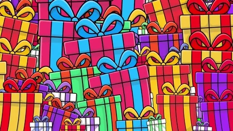 Colorful gift boxes and presents falling down animation on green screen Stock Footage 340995180