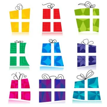 Colorful gift boxes Illustrazione stock