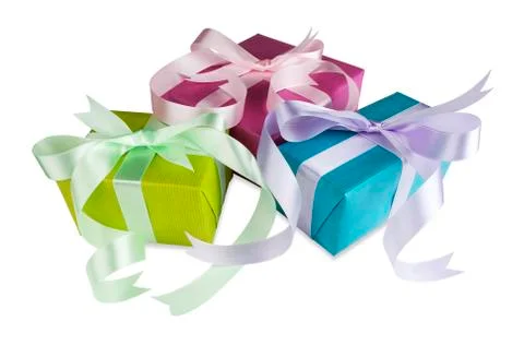 Colorful gift boxes Stockfoto's
