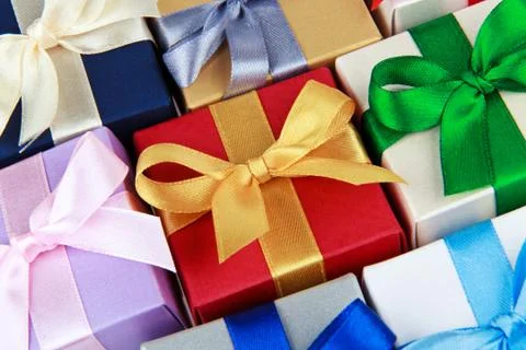 Colorful gift boxes Stock Photos