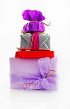 Colorful gift boxes Stock Photos