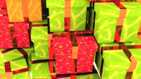 Colorful Gift Boxes In A Pile Stock Footage 949488