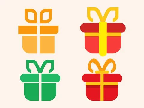 Colorful Gift Boxes with Ribbons for Festive Celebrations and Shopping Prom.. Stock Illustration