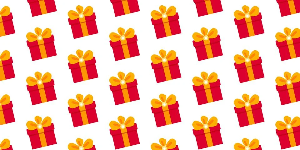 Colorful Gift Seamless Pattern Background Stock Illustration