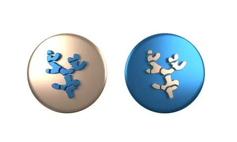 Colorful Ginger root icon isolated on white background. Circle button. 3D r.. Stock Illustration