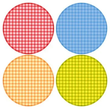 Colorful Gingham Pattern Circles in Four Quadrants Stock Illustration