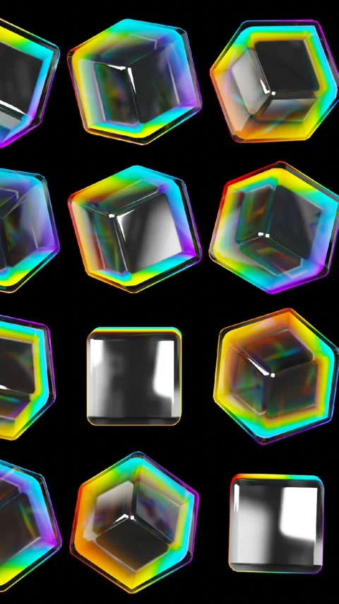 Colorful glass cubes pattern	 Stock Footage 285222562