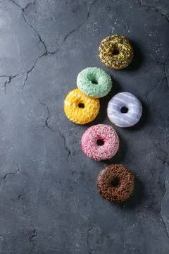 Colorful glazed donuts Foto stock