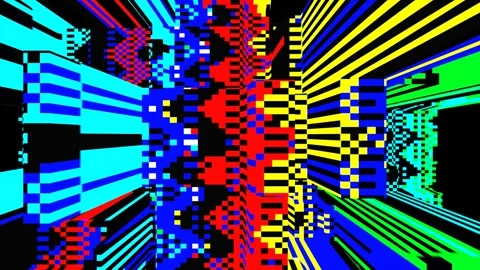 Colorful Glitch Pattern Background Animation Stock Footage 299845591